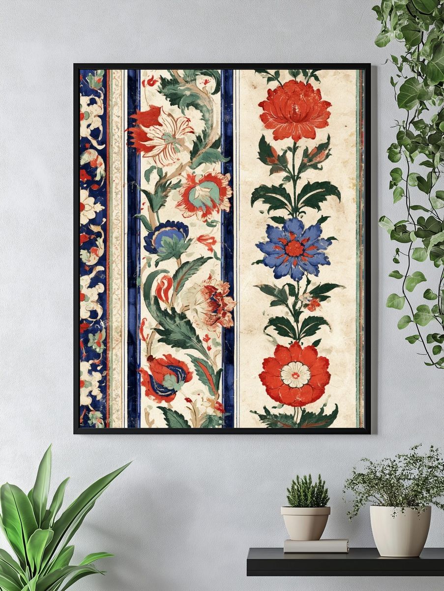 Floral Tapestry Vintage Print. — room view 4