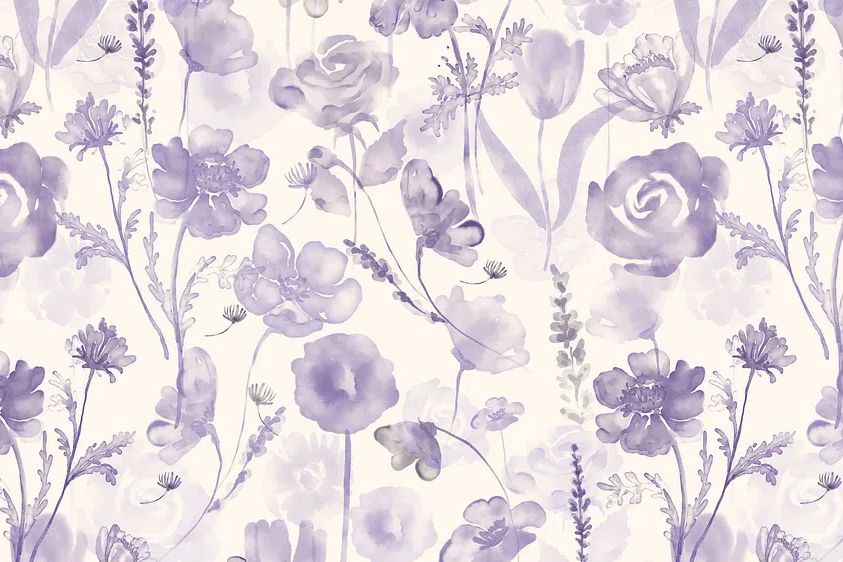 Flower computer wallpaper, floral purple. poster — botanical art
