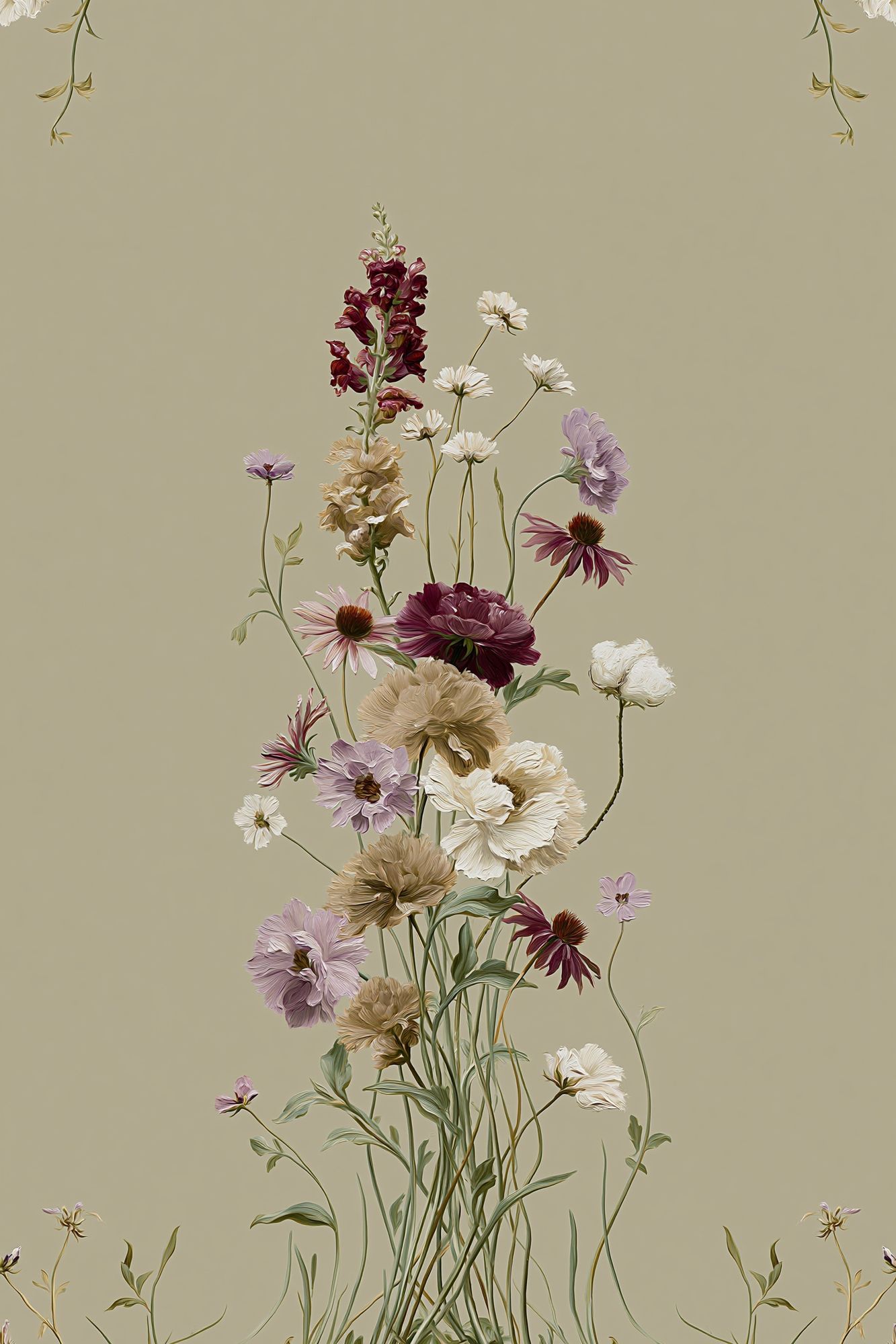 Wildflower Bouquet Botanical Print. poster detail