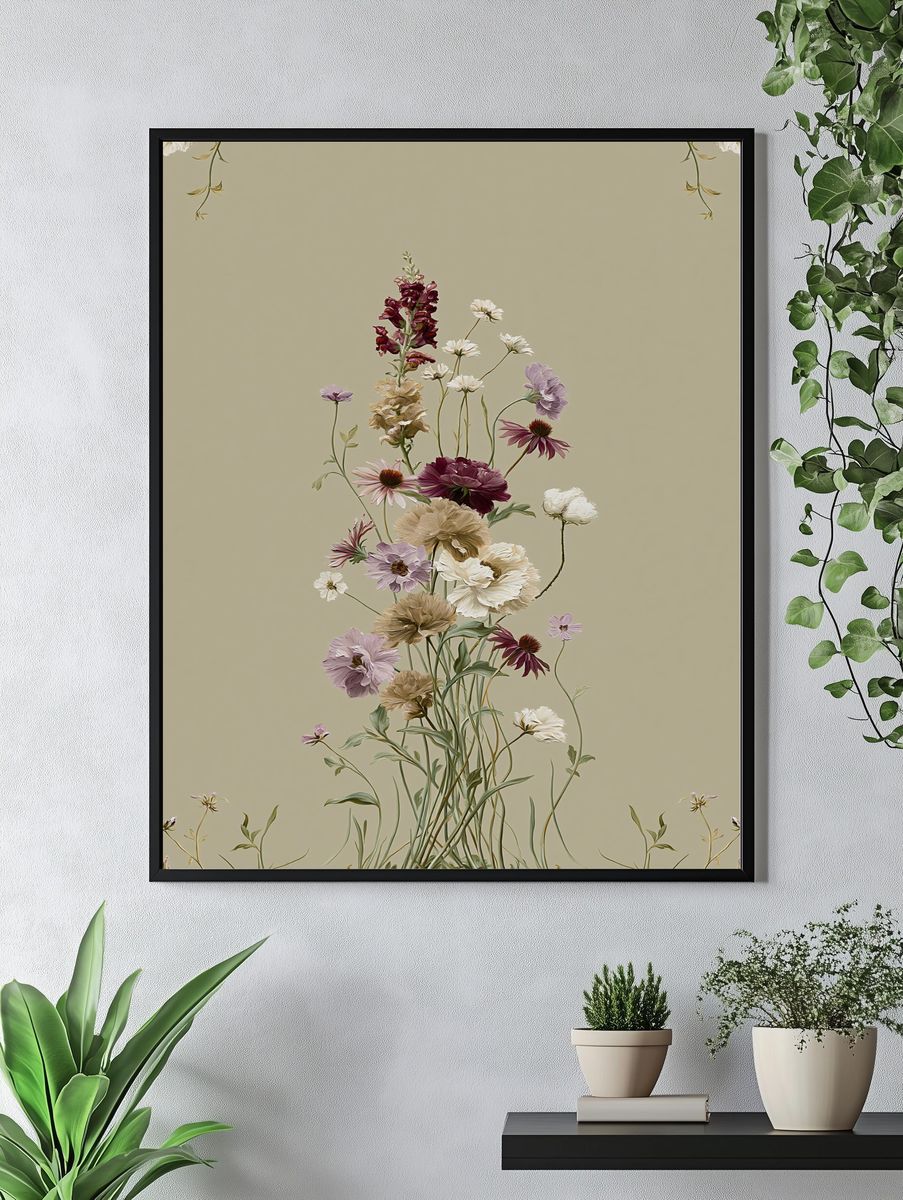 Wildflower Bouquet Botanical Print. — room view 4