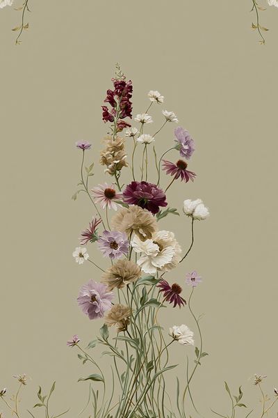 Wildflower Bouquet Botanical Print.