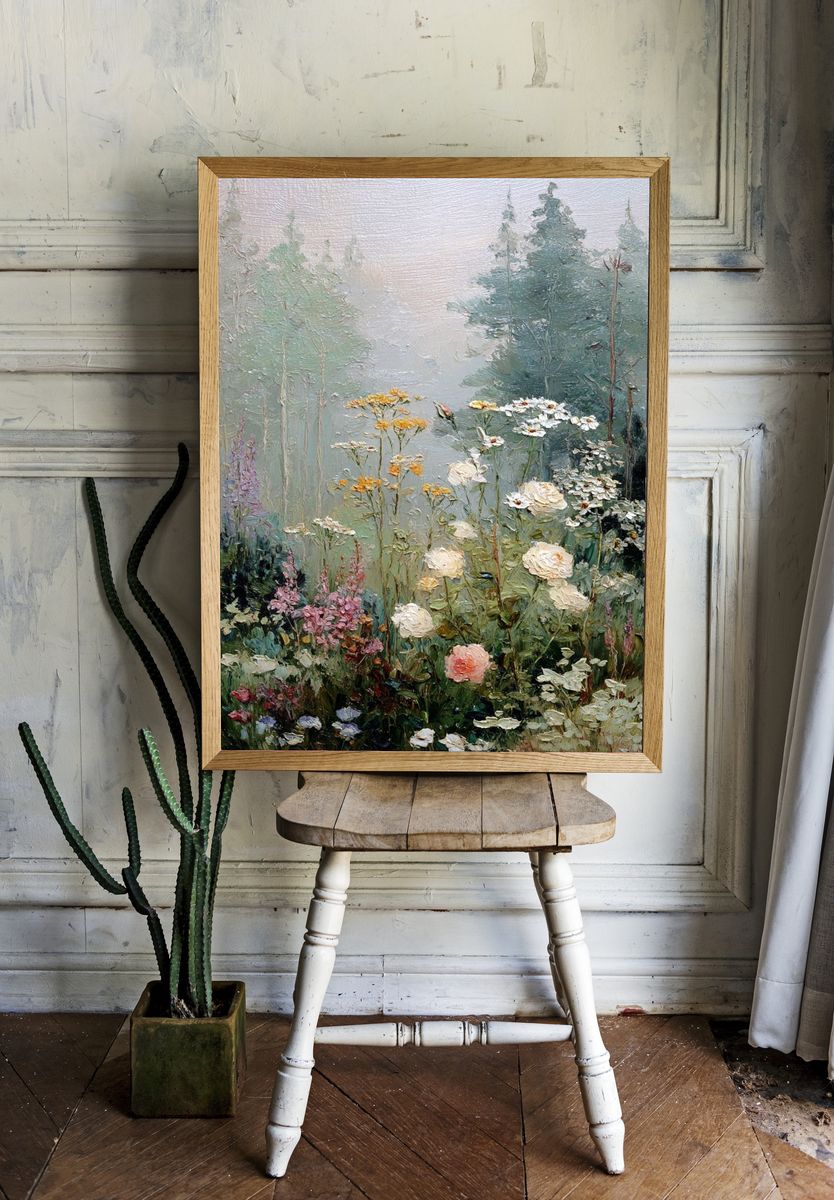 Misty Wildflower Meadow Print. — room view 1