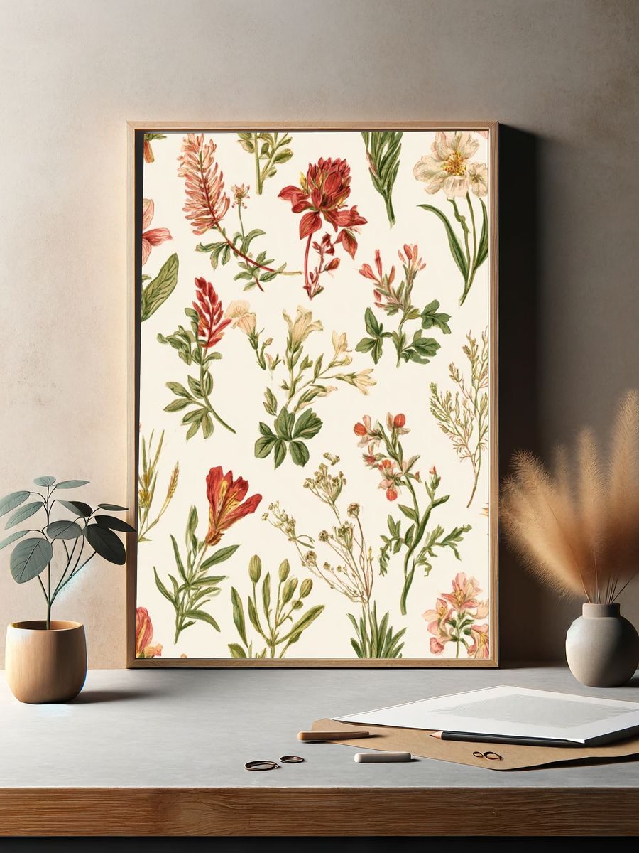 Wildflower Botanical Print. — room view 2