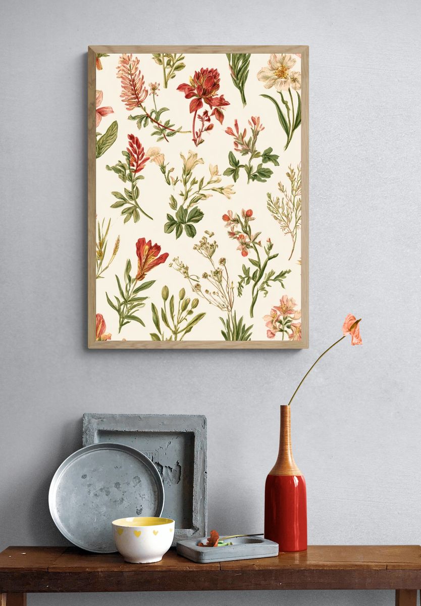 Wildflower Botanical Print. — room view 3