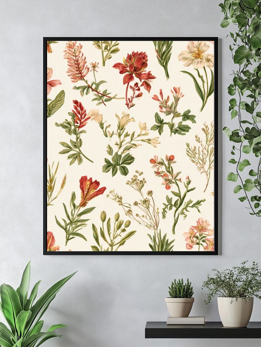 Wildflower Botanical Print. — room view 4