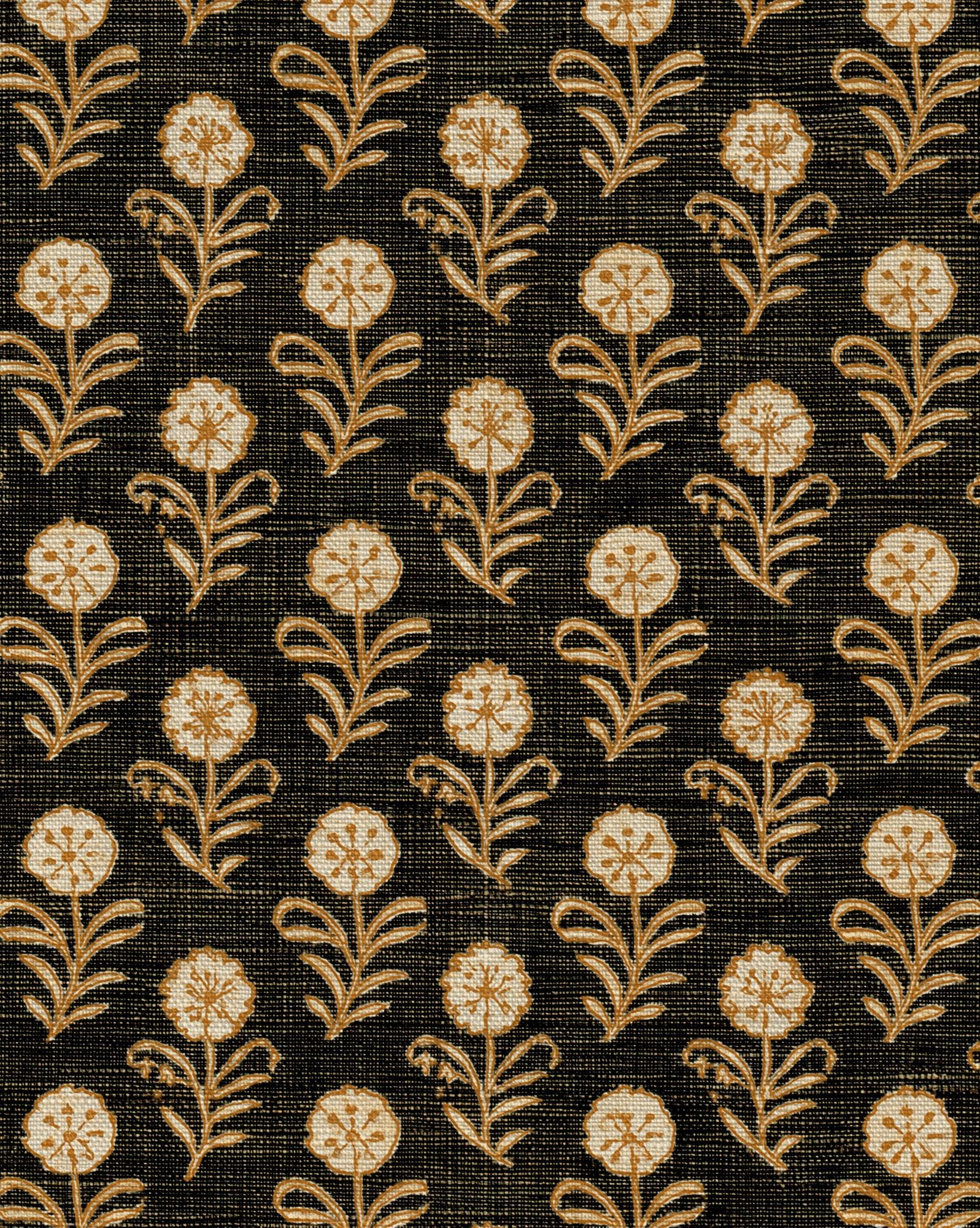 Floral Block Print Pattern Poster. poster detail