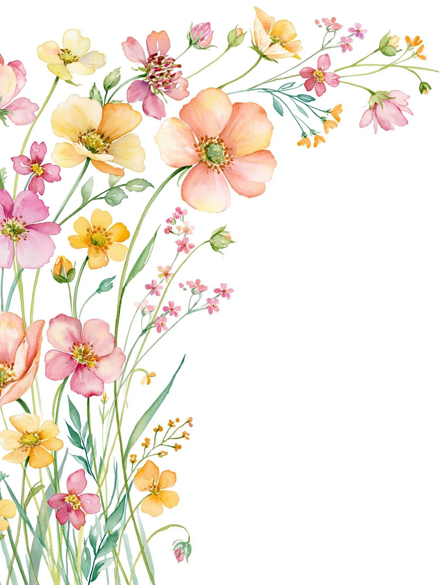 Wildflower Bouquet Watercolor Poster. poster detail