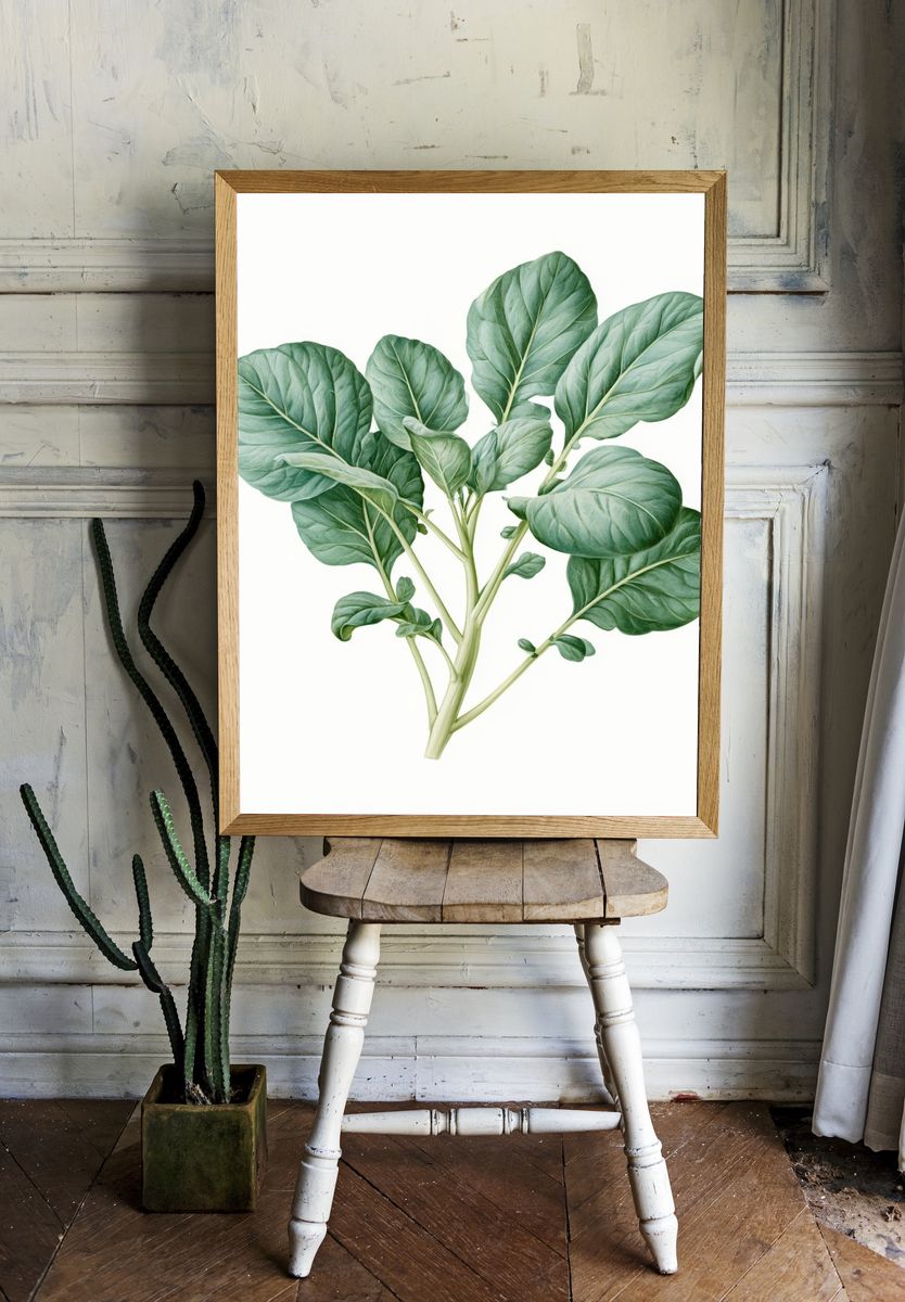 Green Leaf Botanical Print. — room view 1