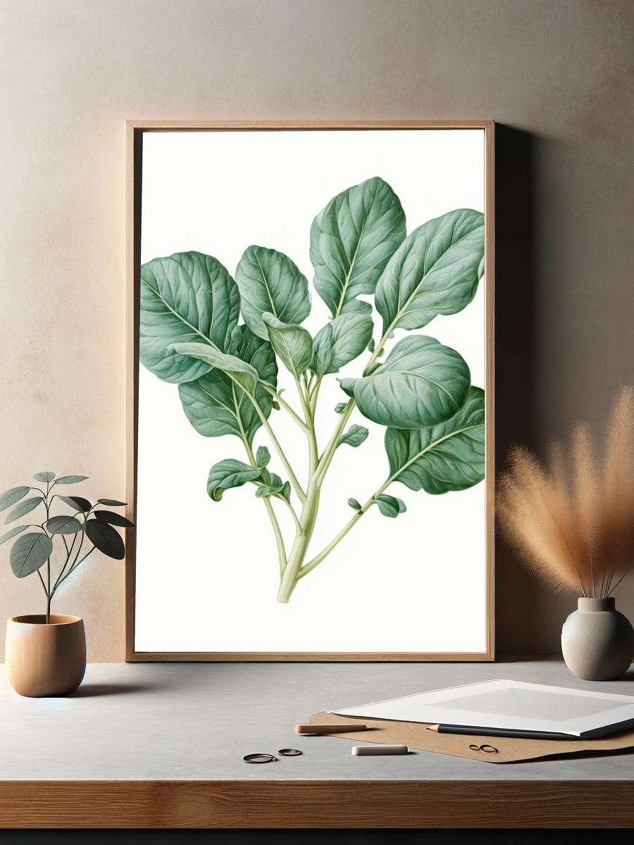 Green Leaf Botanical Print. — room view 2