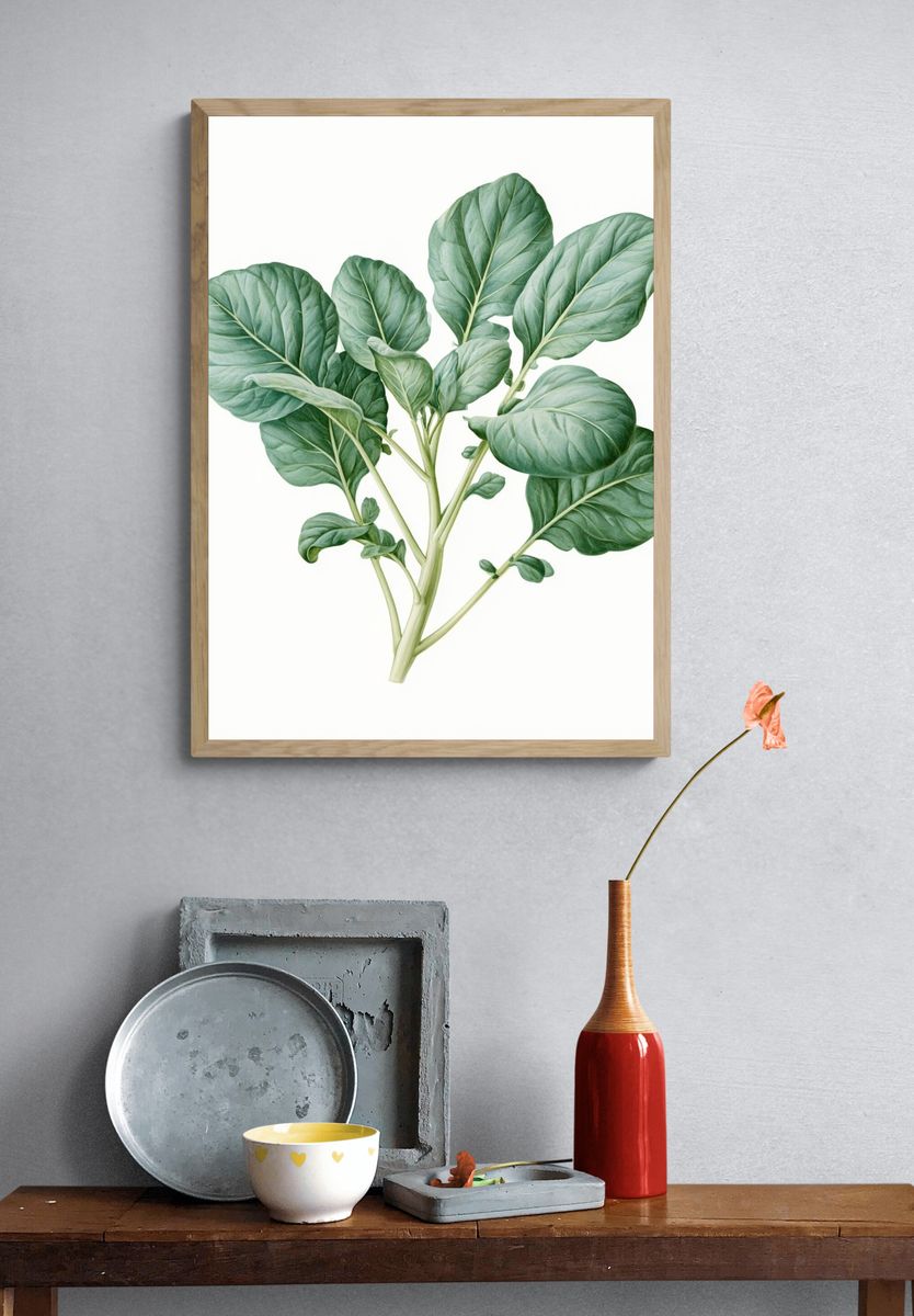 Green Leaf Botanical Print. — room view 3