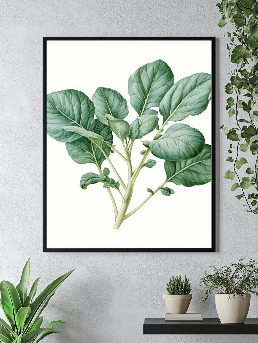 Green Leaf Botanical Print. — room view 4