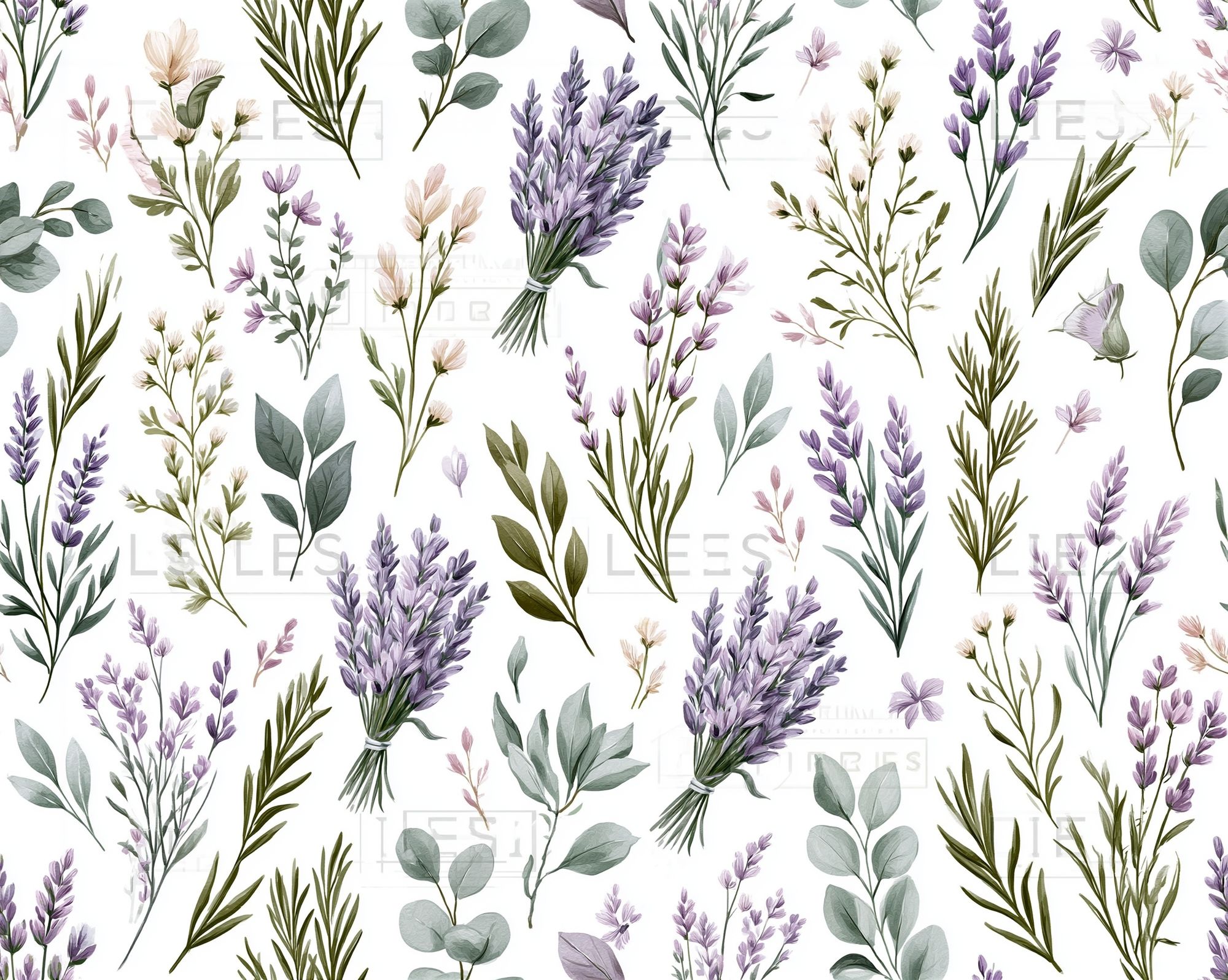 Lavender Botanical Pattern Print. poster — botanical art