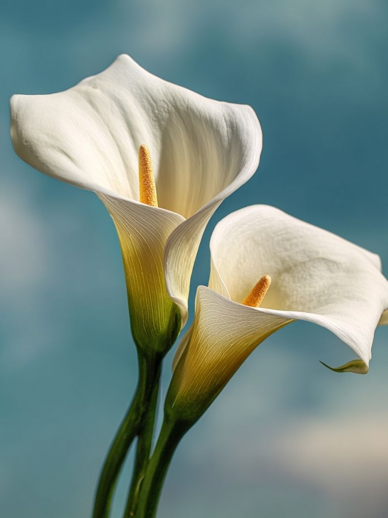 White Calla Lilies Botanical Print. poster — botanical art