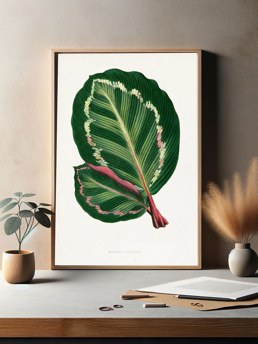 Green Mantara Illustris leaf illustration. — room view 2