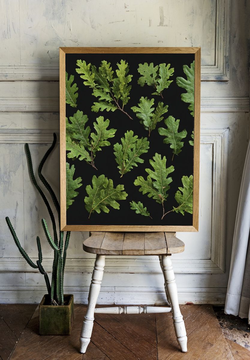 Oak Leaves Botanical Print. — room view 1