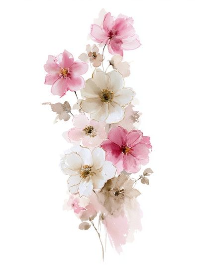Blush Cherry Blossom Watercolor Poster. poster