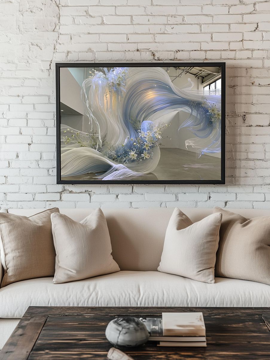 Flowing Floral Installation Print. — room view 1