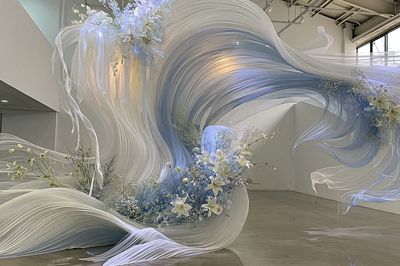 Flowing Floral Installation Print. poster