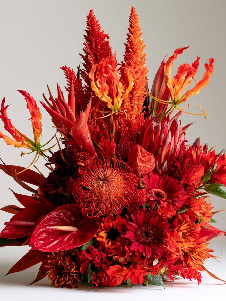 Crimson Floral Bouquet Photography Poster. poster — botanical art