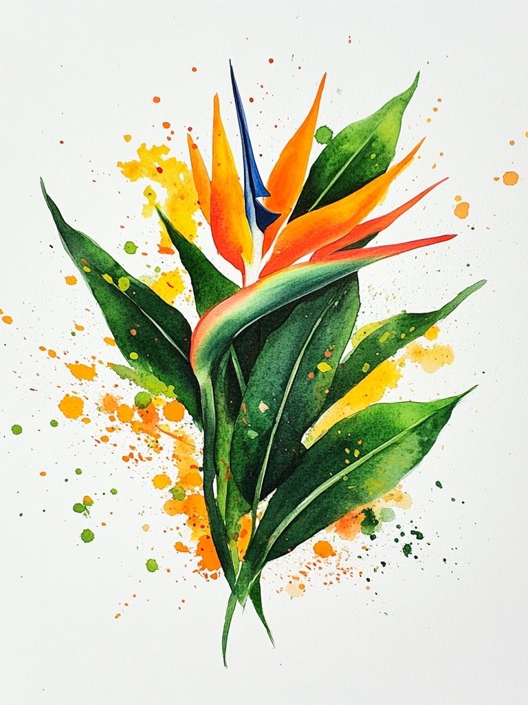 Bird of Paradise Watercolor Print. poster — botanical art
