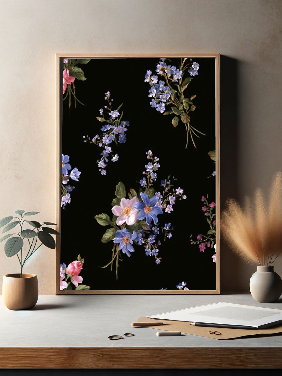Floral Bouquet Pattern Print. — room view 2