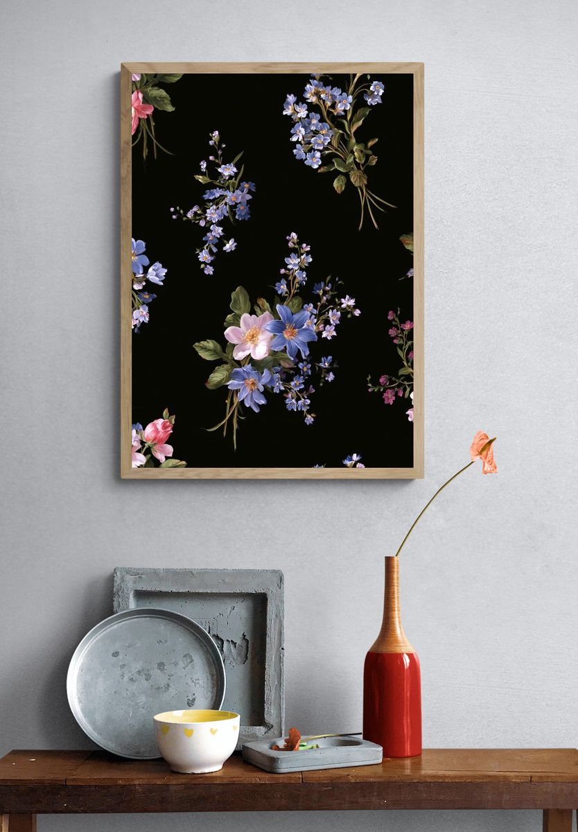 Floral Bouquet Pattern Print. — room view 3