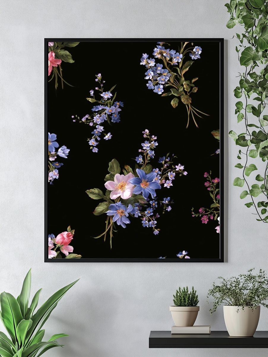 Floral Bouquet Pattern Print. — room view 4