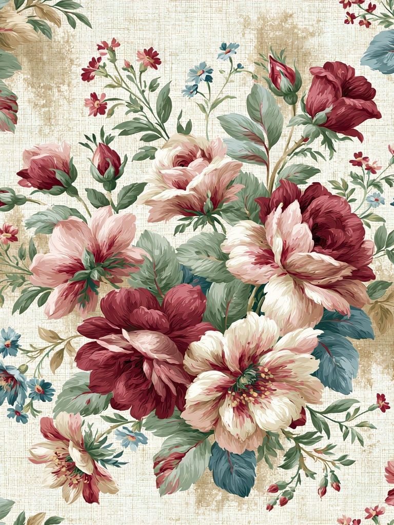Vintage Floral Bouquet Print. poster detail