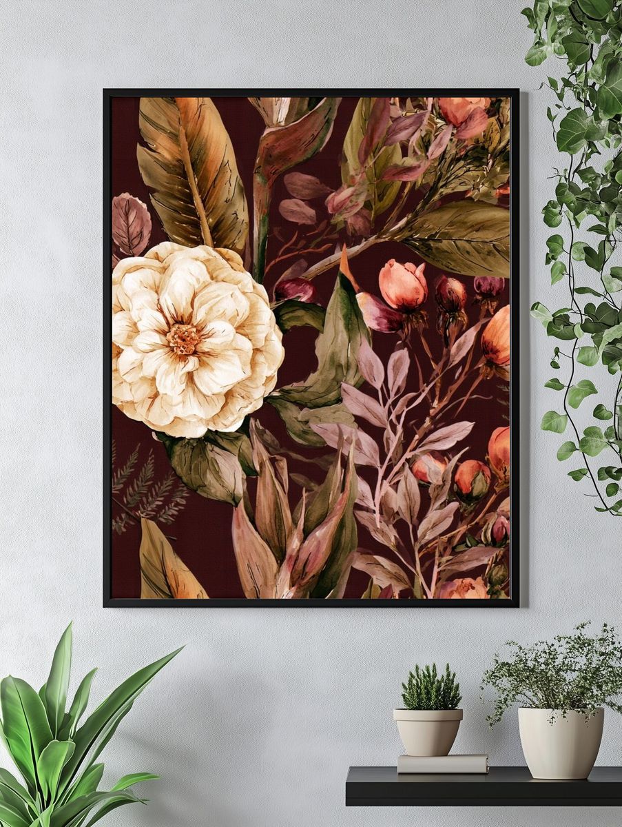 Autumn Floral Watercolor Print. — room view 4
