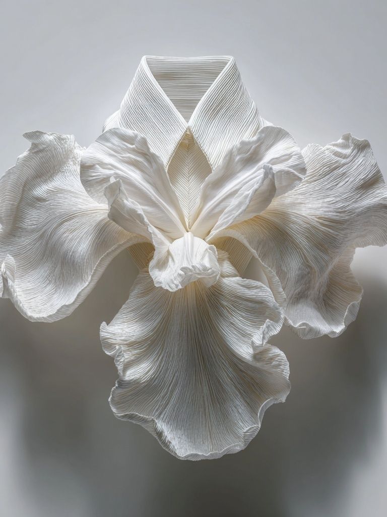 White Orchid Sculpture Print. poster — botanical art