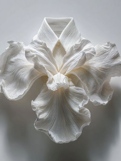 White Orchid Sculpture Print. poster