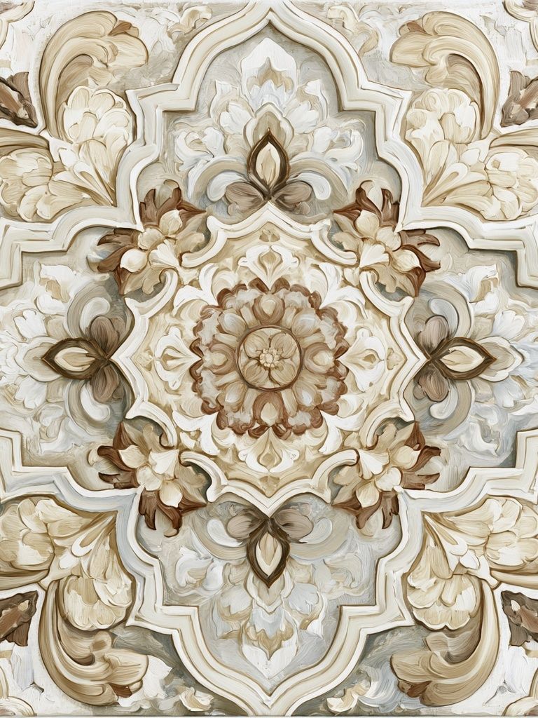 Ornate Floral Medallion Print. poster — botanical art