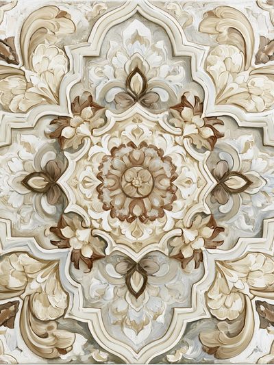 Ornate Floral Medallion Print. poster