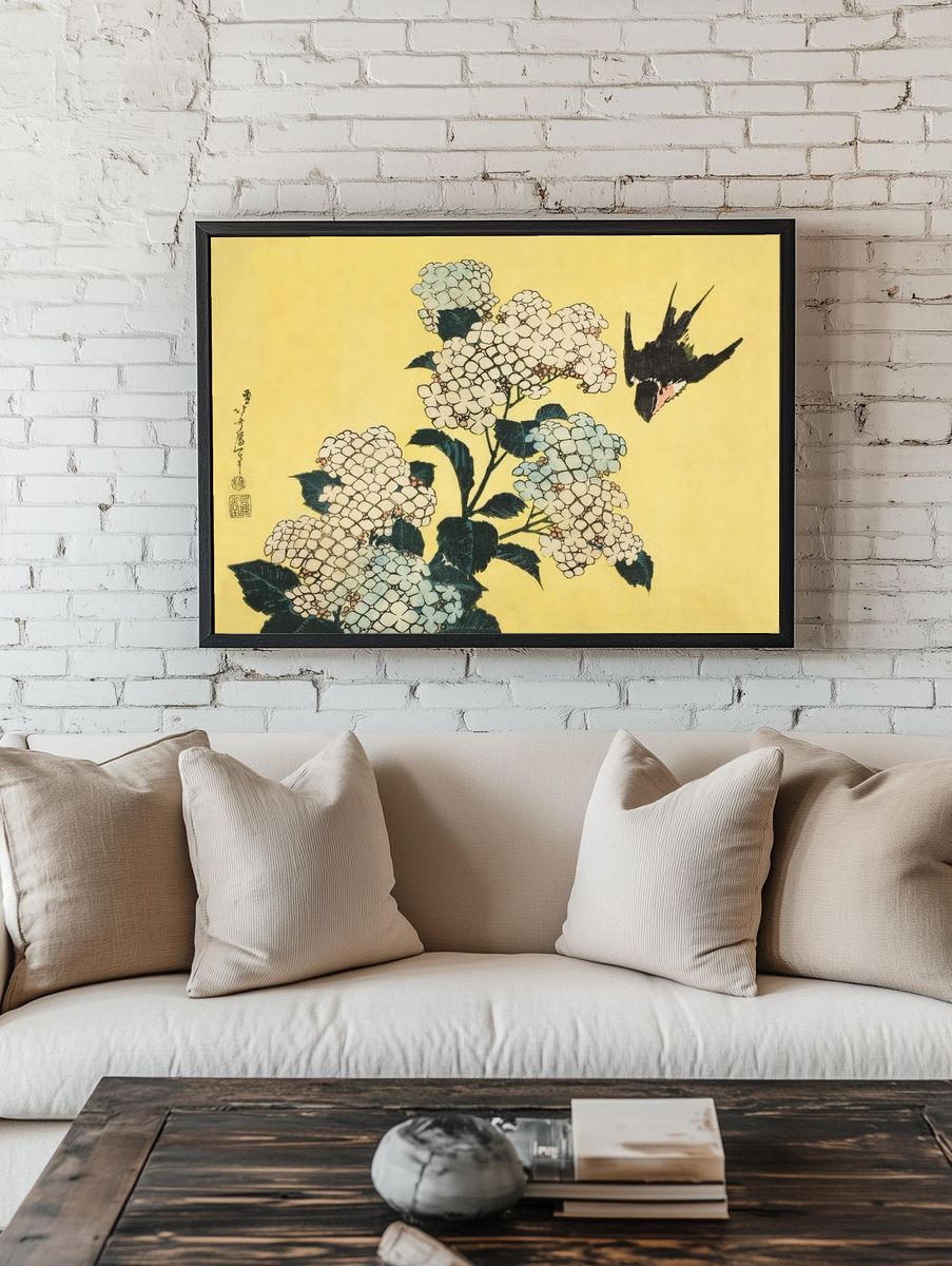 Hydrangea Swallow, untitled series large. — room view 1