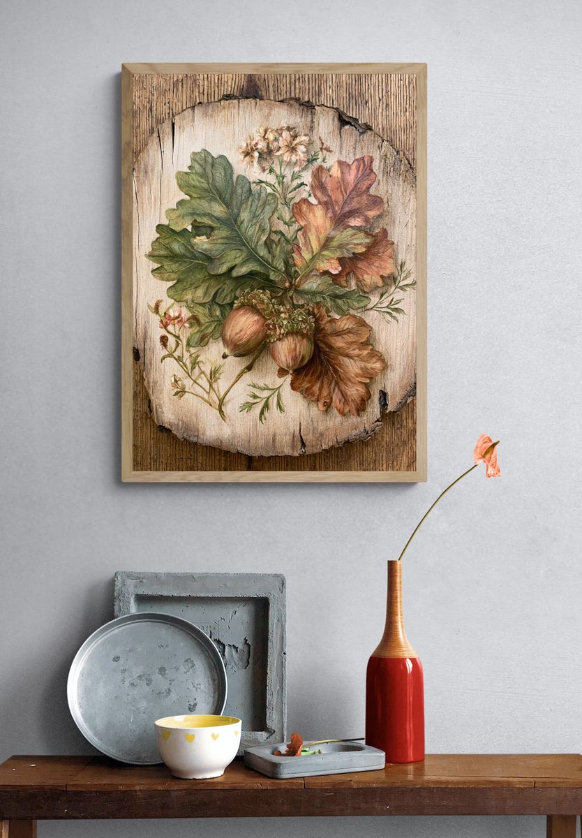 Oak Leaf Botanical Print. — room view 3