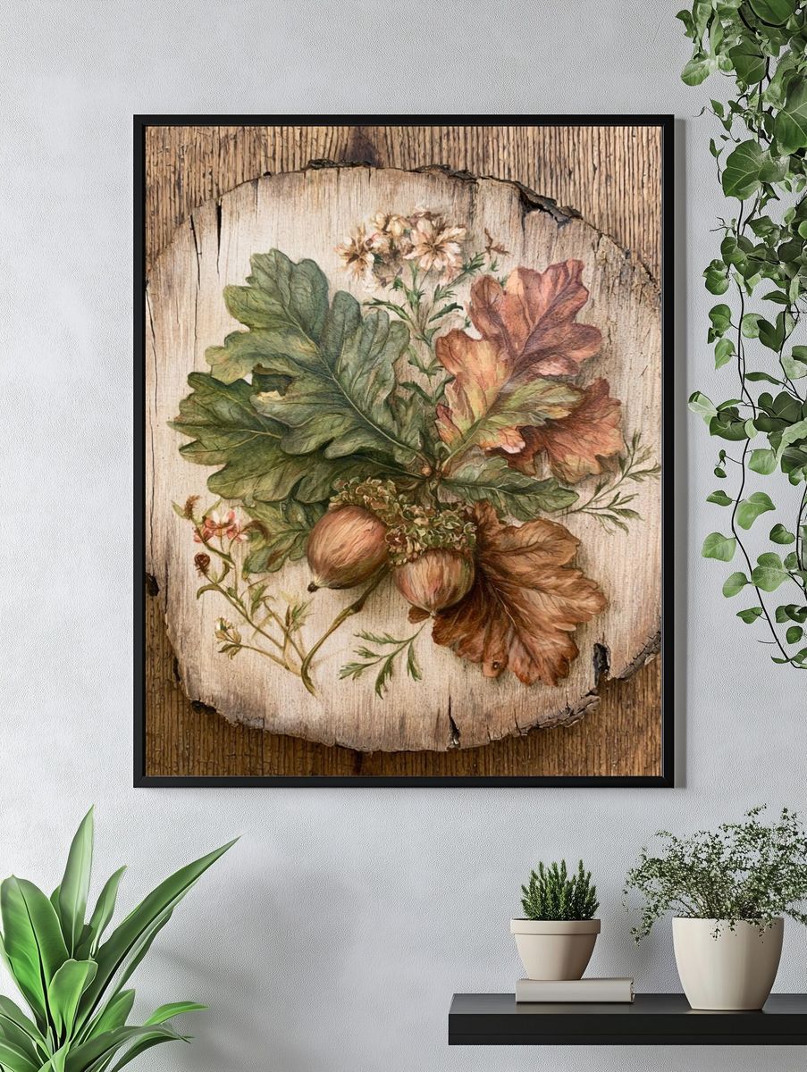 Oak Leaf Botanical Print. — room view 4