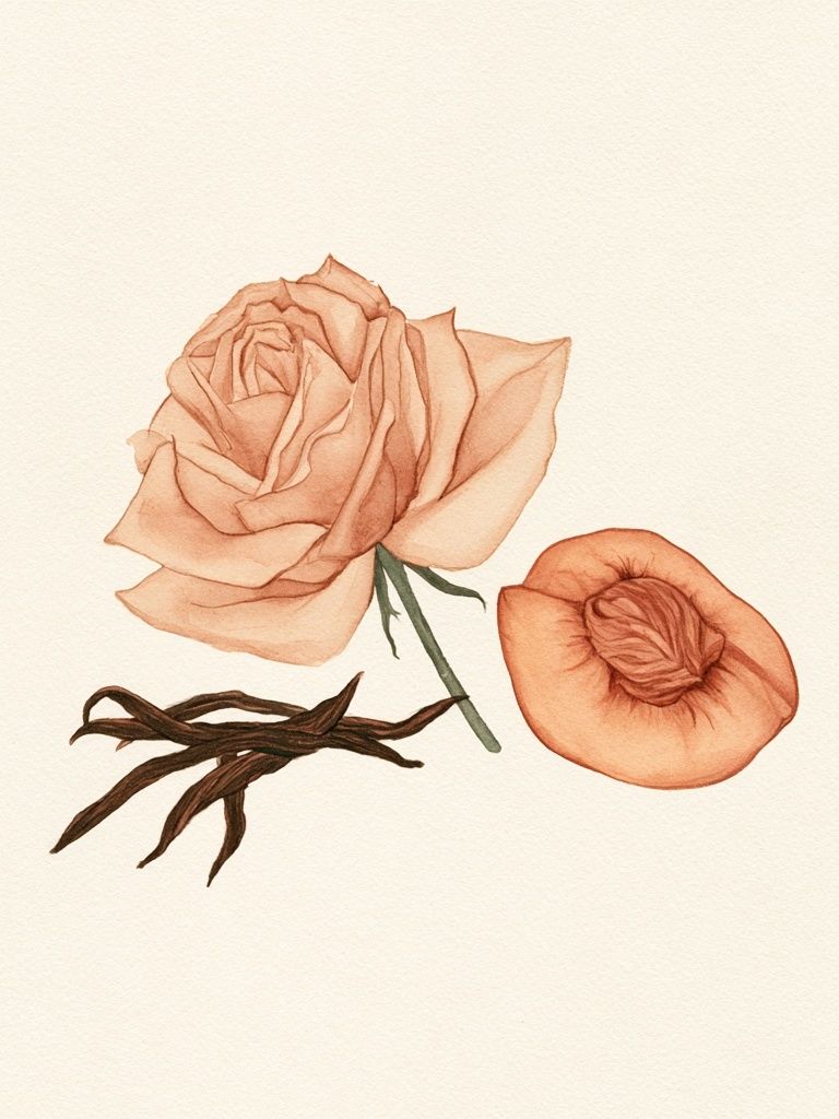 Peach Rose Botanical Print. poster detail