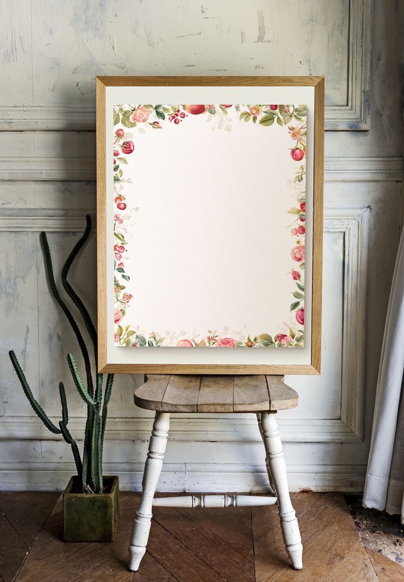 Nicole Floral Vintage Poster. — room view 1