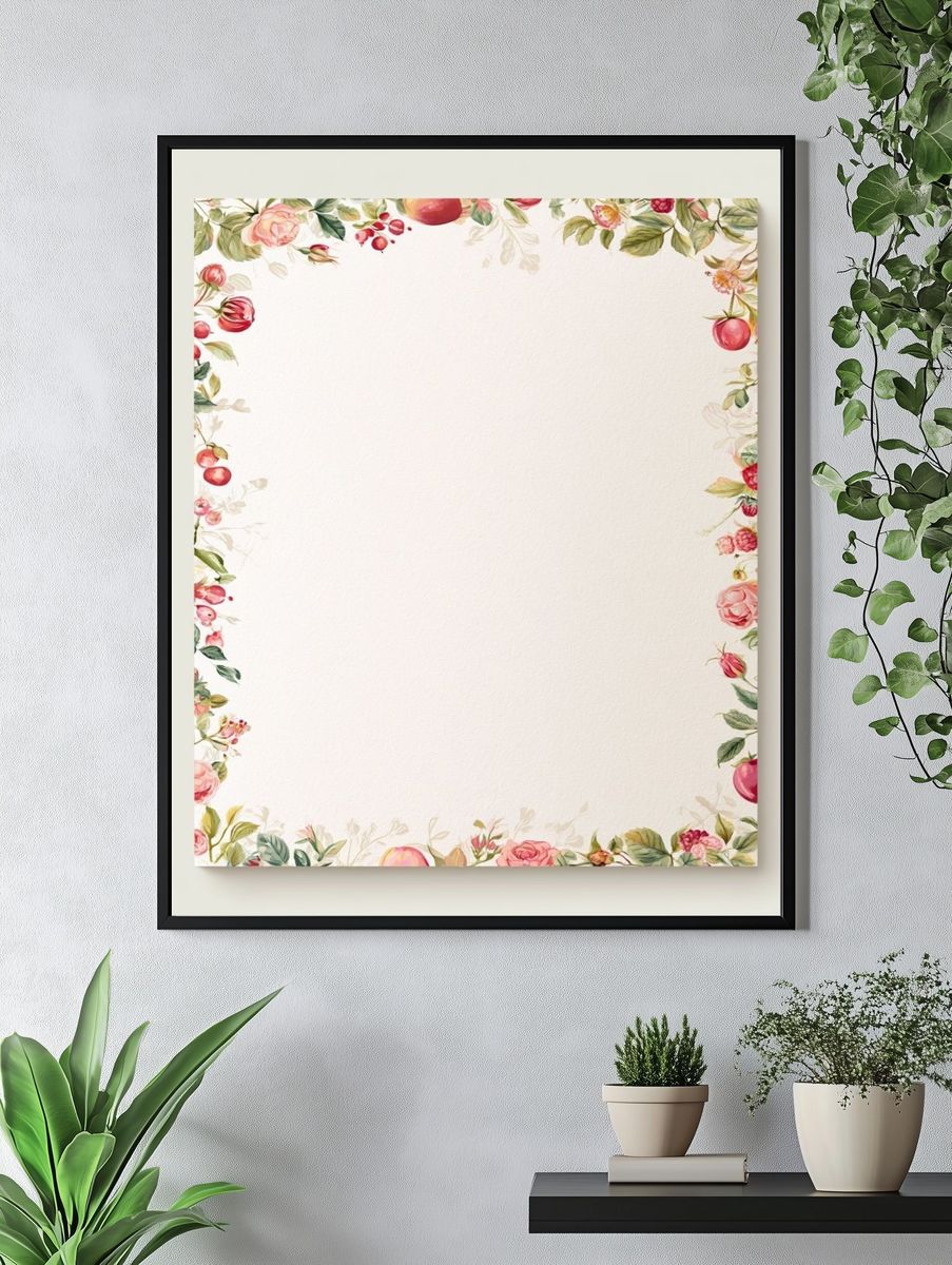 Nicole Floral Vintage Poster. — room view 4