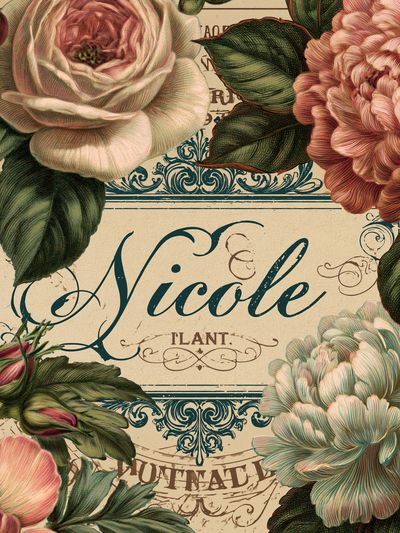 Nicole Floral Vintage Poster.