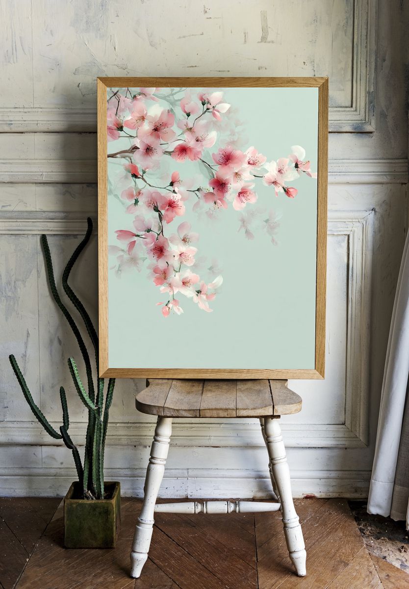 Cherry Blossom Watercolor Print. — room view 1