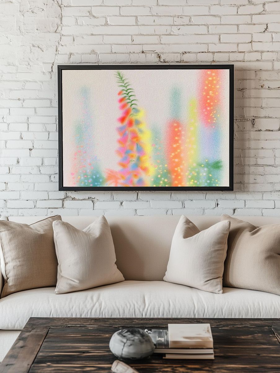 Dreamy Floral Glow Illustration Poster. room preview