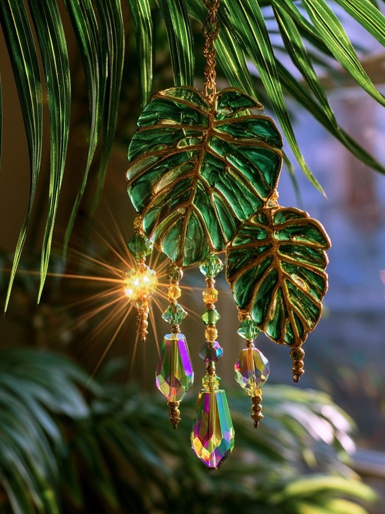 Tropical Leaf Crystal Ornament Poster. poster detail