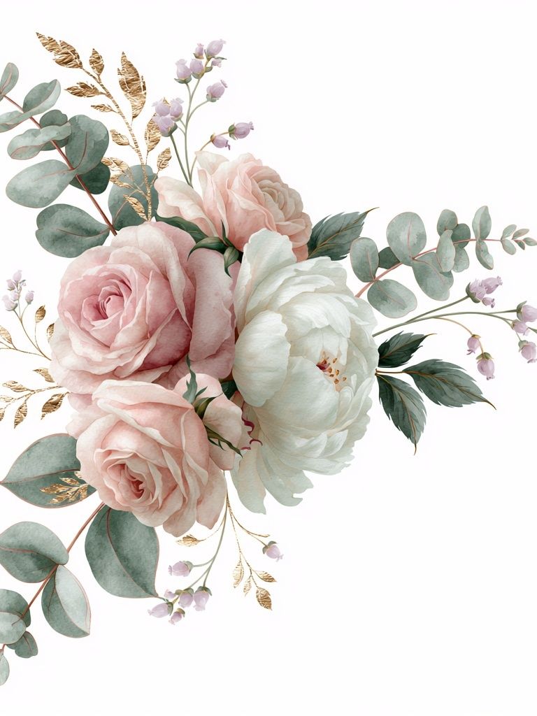 Blush Peony Bouquet Botanical Print. poster — botanical art