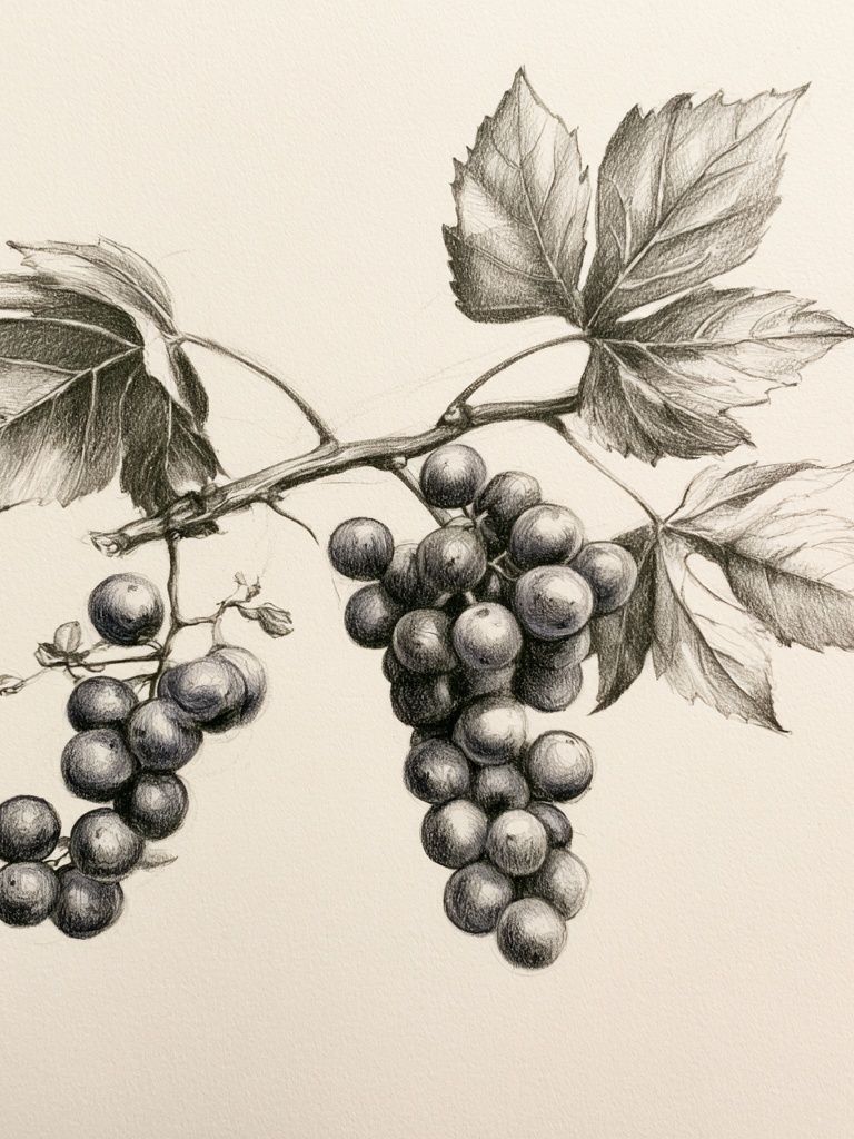 Grapevine Botanical Sketch Poster. poster detail