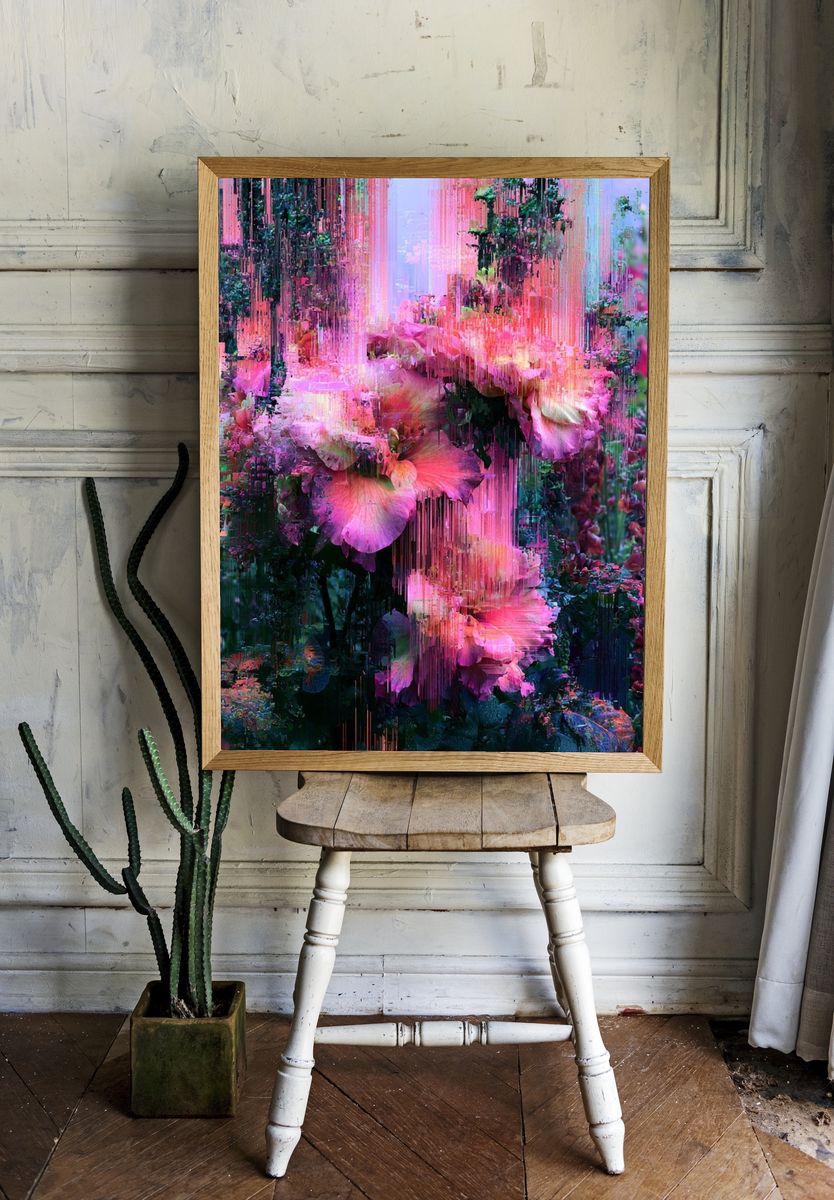 Glitch Bloom Garden Print. — room view 1