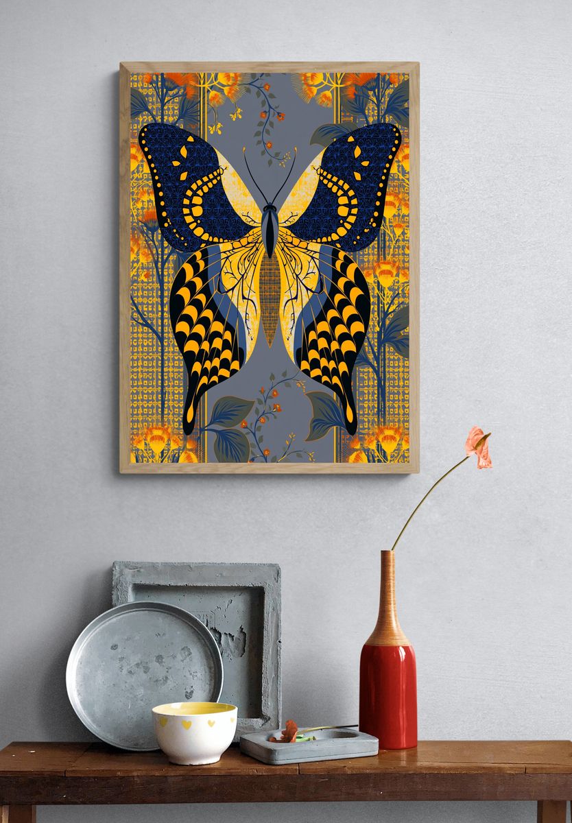 Art Nouveau Butterfly Poster. — room view 3