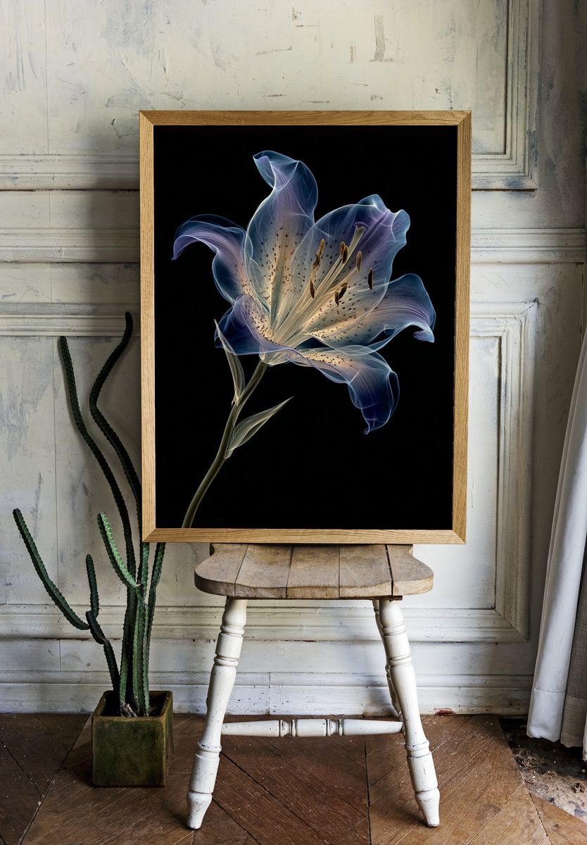 Translucent Lily Botanical Print room preview