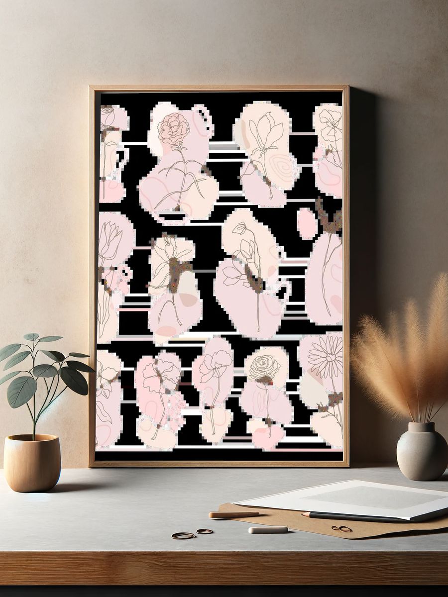 Rainbow Petals Botanical Print. — room view 2