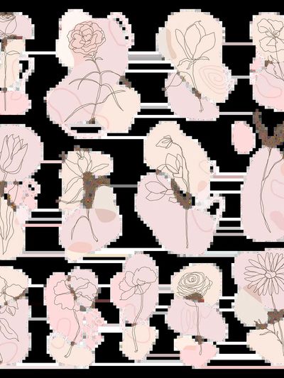 Rainbow Petals Botanical Print.